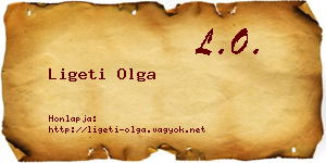 Ligeti Olga névjegykártya